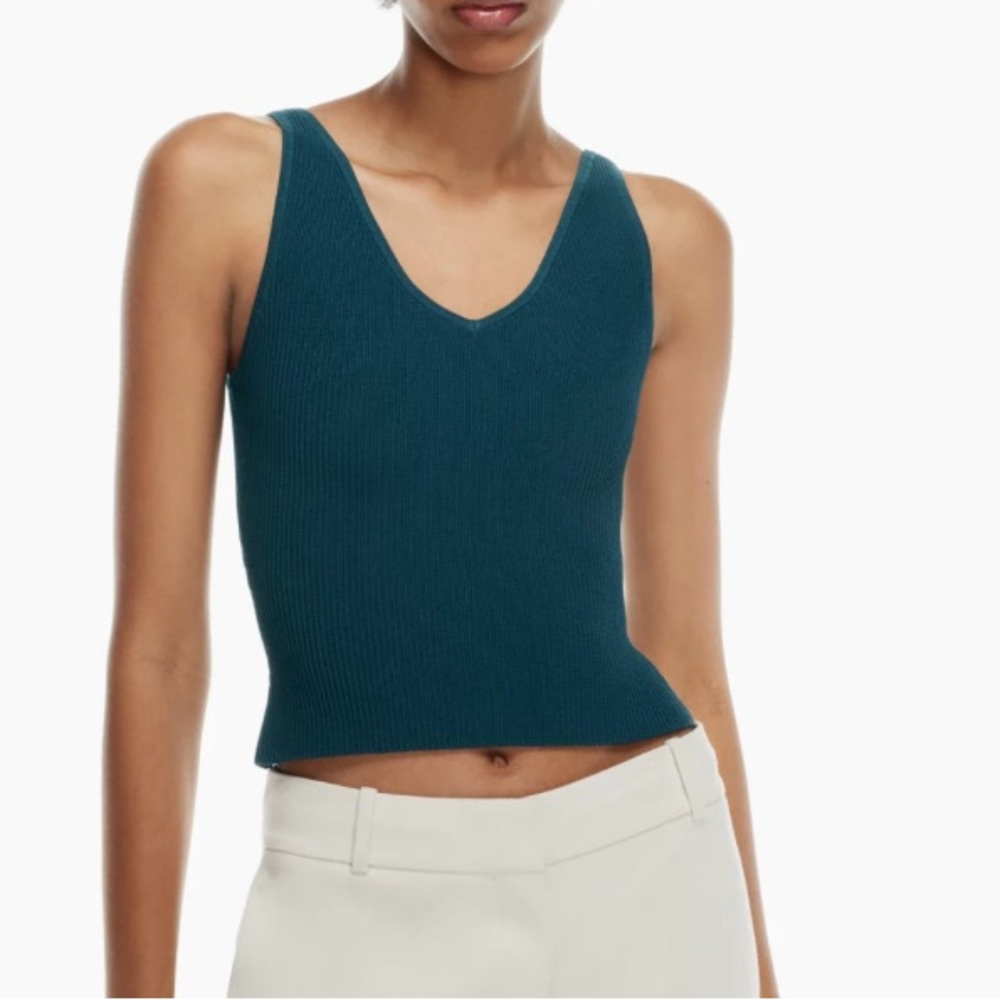 Aritzia Babaton NWT Sculpt Knit Double V Neck Tank